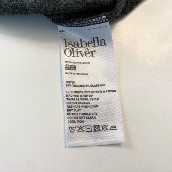 Isabella Oliver Maternity Dress Criss Cross Sz 10 (4) Grey Midi Minimalist - Picture 7 of 10